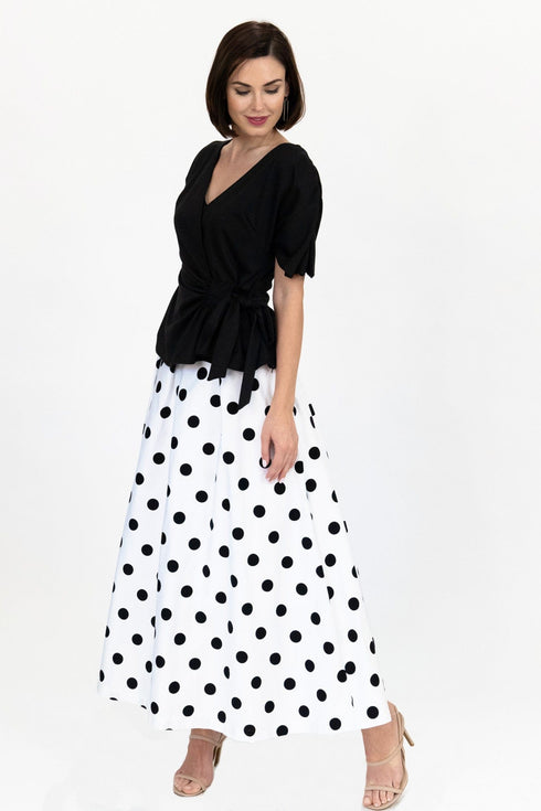Polka Dot Midi Skirt